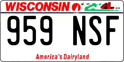 WI license plate 959NSF