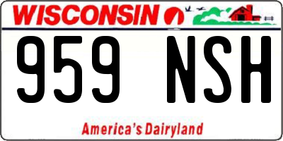 WI license plate 959NSH