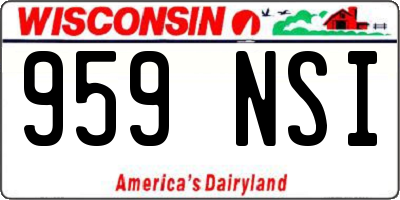 WI license plate 959NSI