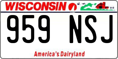 WI license plate 959NSJ