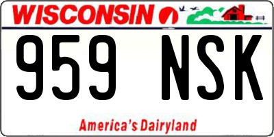 WI license plate 959NSK