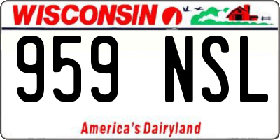 WI license plate 959NSL