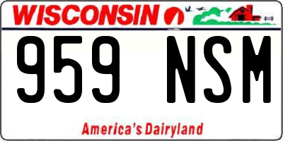 WI license plate 959NSM