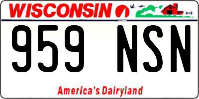 WI license plate 959NSN