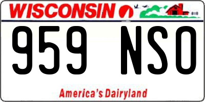 WI license plate 959NSO