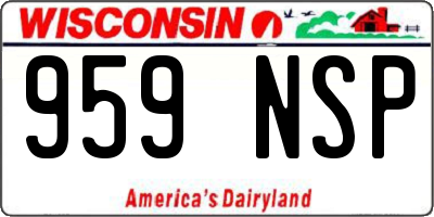 WI license plate 959NSP