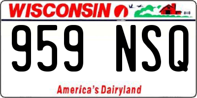 WI license plate 959NSQ
