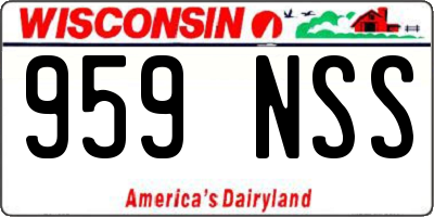 WI license plate 959NSS