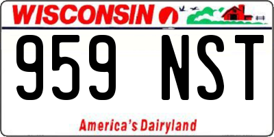 WI license plate 959NST