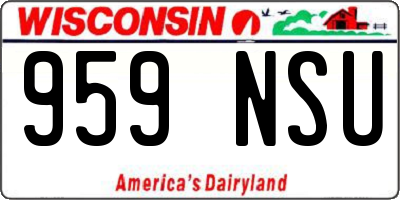 WI license plate 959NSU