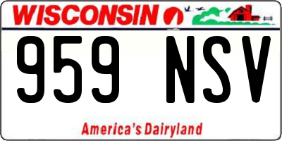 WI license plate 959NSV