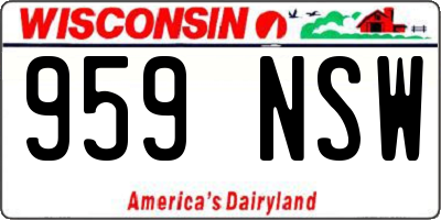 WI license plate 959NSW