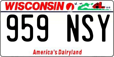 WI license plate 959NSY