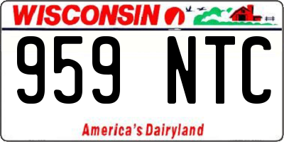 WI license plate 959NTC