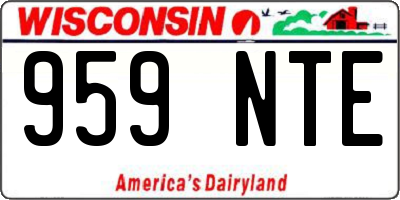 WI license plate 959NTE