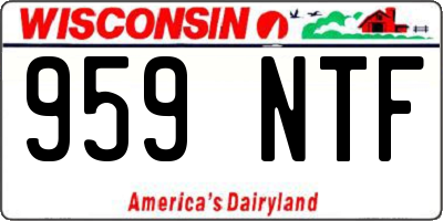 WI license plate 959NTF