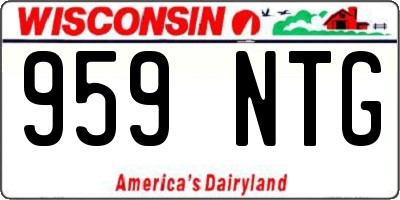 WI license plate 959NTG