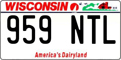 WI license plate 959NTL