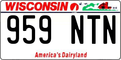WI license plate 959NTN