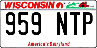 WI license plate 959NTP