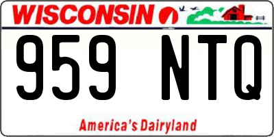 WI license plate 959NTQ