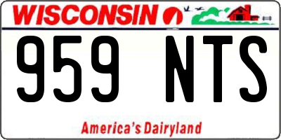 WI license plate 959NTS