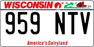 WI license plate 959NTV