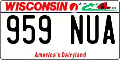WI license plate 959NUA