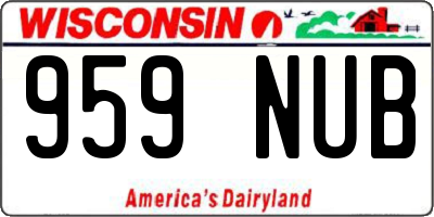 WI license plate 959NUB