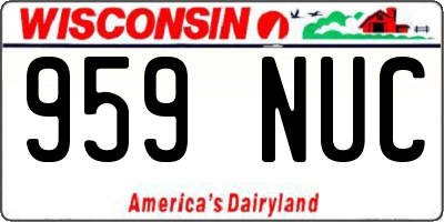 WI license plate 959NUC