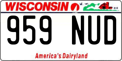 WI license plate 959NUD