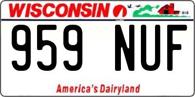 WI license plate 959NUF