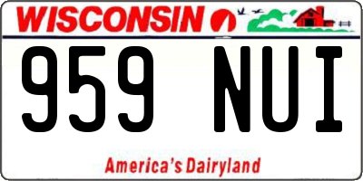 WI license plate 959NUI