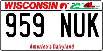 WI license plate 959NUK