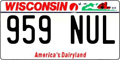 WI license plate 959NUL
