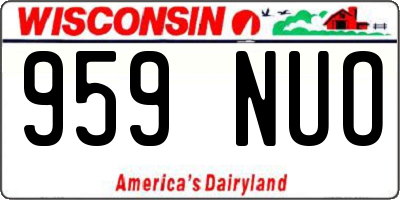 WI license plate 959NUO