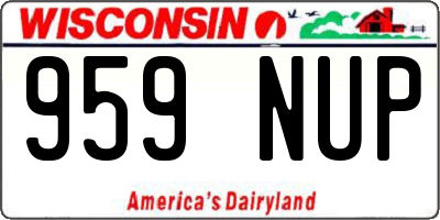 WI license plate 959NUP