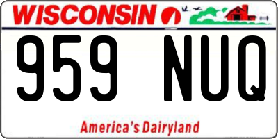 WI license plate 959NUQ