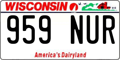 WI license plate 959NUR