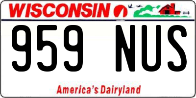 WI license plate 959NUS