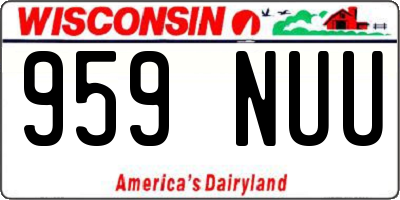 WI license plate 959NUU