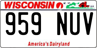 WI license plate 959NUV