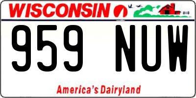 WI license plate 959NUW