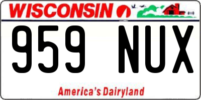 WI license plate 959NUX