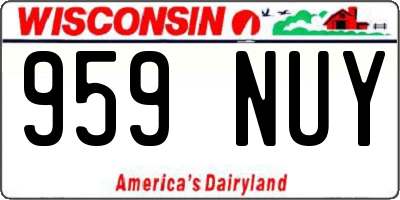 WI license plate 959NUY