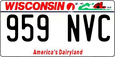 WI license plate 959NVC