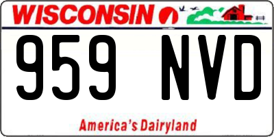 WI license plate 959NVD