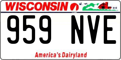 WI license plate 959NVE