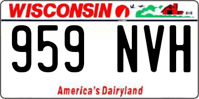 WI license plate 959NVH