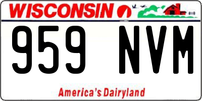 WI license plate 959NVM